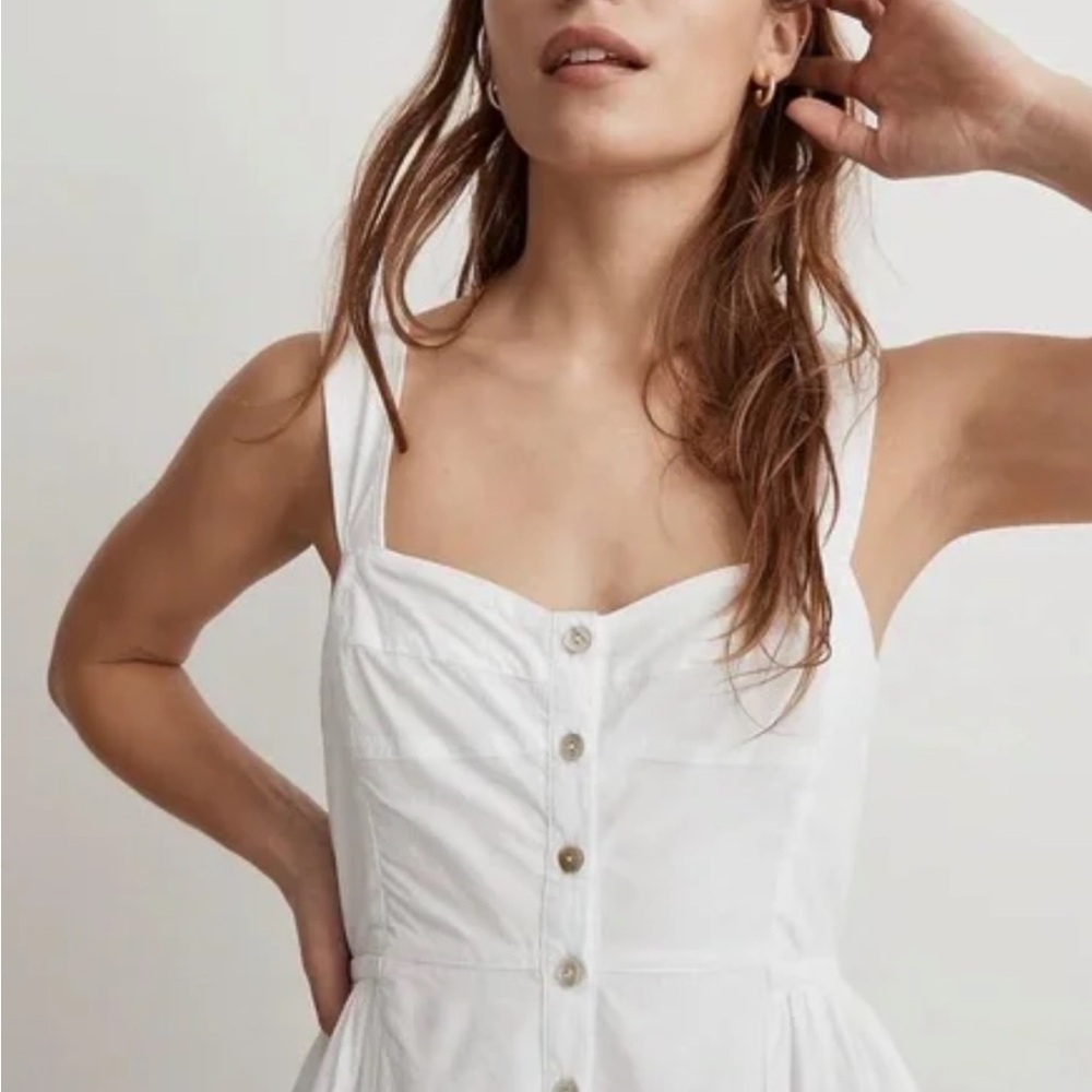 Madewell White Button-Front Maxi Dress size Medium